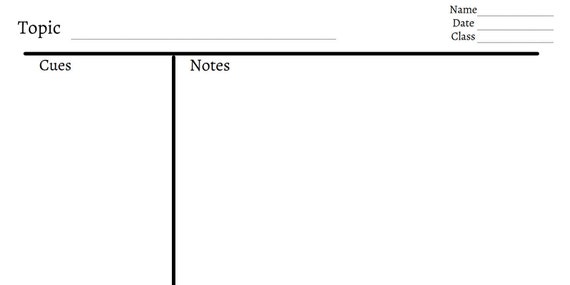 Printable Note Taking Template | Etsy