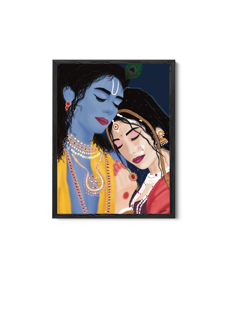 Radha Krishna Painting, Radha Krishna Wall Art Print,instant Download