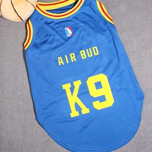 Air Bud K9 Dog Basketball Jersey Halloween Costumes Air Buddy Breathable Sport Jersey Blue Yellow Dog Jersey