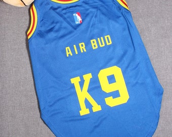 Air Bud K9 Dog Basketball Jersey Halloween Costumes Air Buddy Breathable Sport Jersey Blue Yellow Dog Jersey