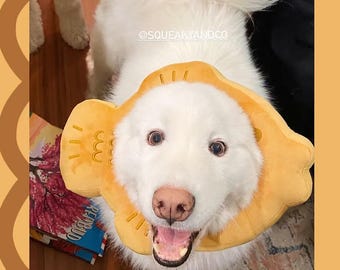 Taiyaki Squeaky Boop Ring Dog Toy Pet Toy Fish Shaped Dessert Snack Food Plushie