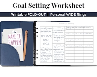 Smart Goal Template Goal Setting Worksheet in Personal WIDE 121x171mm / 4.75x6.75": Grid Goal Planner, Goal Planning PDF, Instant Download
