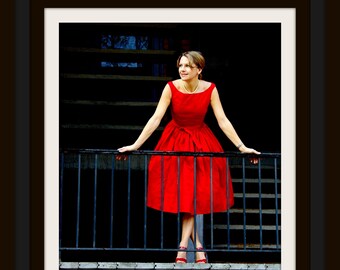 Vintage Reproduction Bridesmaid Dress ~ Boatneck dress in dupioni silk ~ pockets and full petticoat