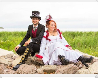 Giselle 3-piece Steampunk Victorian Wedding ensemble ~ skirt / bustier / corset topcoat