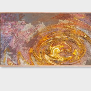 Frame TV Art., Abstract Art, Gold Ripples | Digital Artwork | Frame TV Art 4K