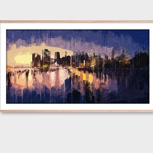 Art for the Frame TV, New York City Skyline at night, Digital Painting | Digital Artwork | Frame TV Art 4K on LoxingtonHatch