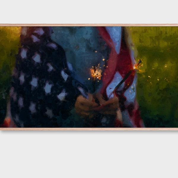 Patriotic. Frame TV Art., American Flag Artwork, American Flag, Sparklers #1 | Digital Artwork | Frame TV Art 4K on LoxingtonHatch