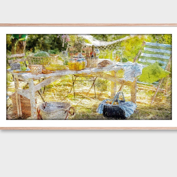 Art for the Frame TV, Summertime picnic, Digital Painting | Digital Artwork | Frame TV Art 4K on LoxingtonHatch