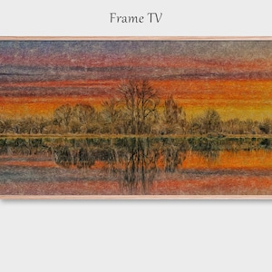 Reflection of Trees in Water at Sunset - Art for the Frame TV. – Smart TV Art | 4K Digital Download |