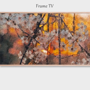 Kwiaty wiśni i śliwy na gałęzi drzewa - Ramka TV Art. - Kwitnące drzewo - Smart TV Art | Pobieranie cyfrowe | Ramka TV Art | Loxingtonhatch