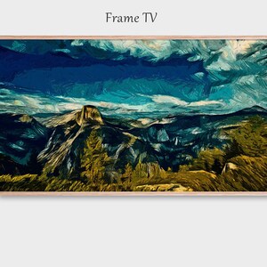 Frame TV Art.. Mountains, Clouds and Trees.  Digital Painting | Digital Artwork | Frame TV Art 4K on LoxingtonHatch