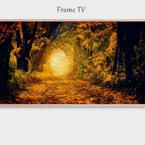 Fall Art for the Frame TV. – Tree Tunnel with fall colors - Smart TV Art | Digital Download |