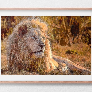 Lion in the Wild Print / Arte mural imprimible / Arte digital / Impresión digital / Descarga digital