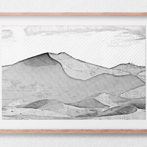 Desert sketch. Minimalist Art. Digital Print. Digital Download. Wall Art. Digital Artwork. Printable Art.