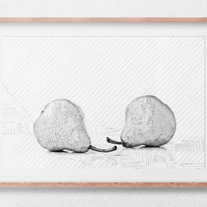 Pears, Sketch. Minimalist Art. Digital Print. Digital Download. Wall Art. Digital Artwork. Printable Art.