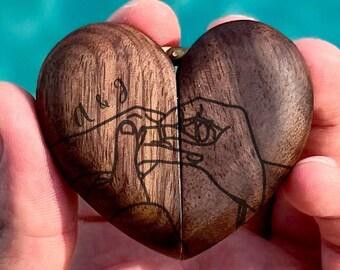 Unique Heart Ring Box: Hand-Finished Wood with Personalized Detailing for Momentous Occasions