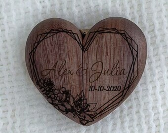 Capture Moments with a Wooden Heart Ring Box: Detailed Etchings for Engagements, Gifts, and Treasured Pieces