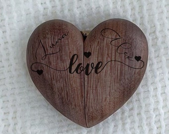Crafted with Love: Heart-Shaped Wooden Ring Box Perfect for Proposals, Anniversaries & Loving Keepsakes
