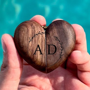 Heart Wooden Ring Box: Custom Laser Engraved Keepsake