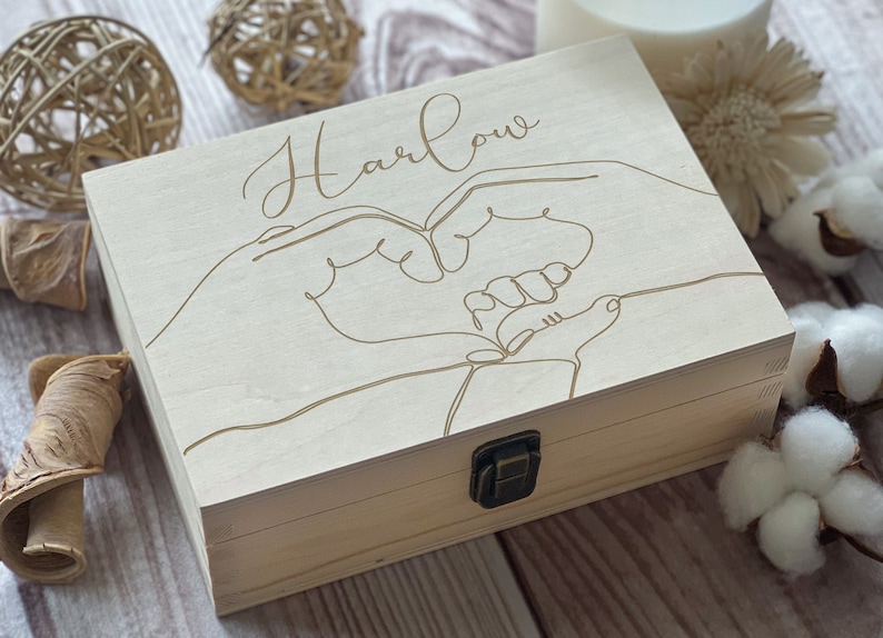 Capture the Magic of Newborn Days with a Customized Memory Box. Engraved Personalization & Beautiful Craftsmanship image 4