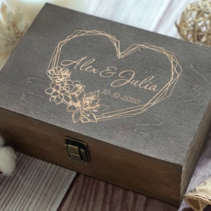 Love Box, Personalized Wooden Box, Anniversary Gift, Wedding Gift, Couple Gift, Boxes Wholesale, Custom Box, Keepsake Box Memory Box image 2