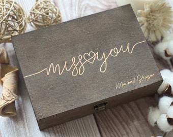 Personalized Wooden Keepsake Box: Laser Engraved Memory Box