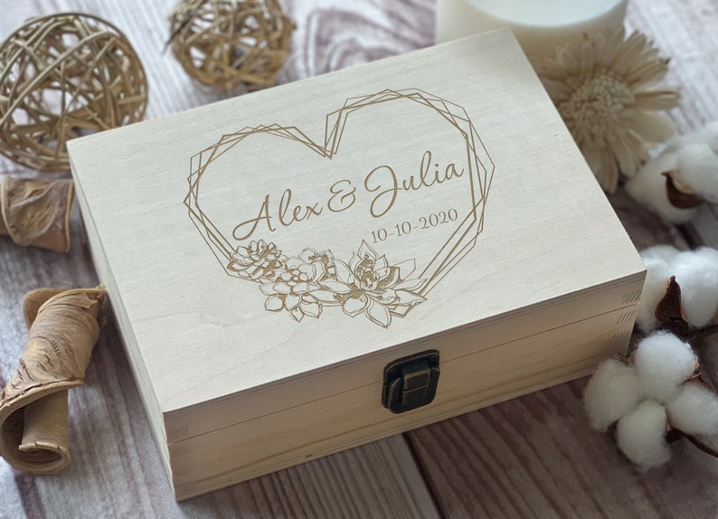 Love Box, Personalized Wooden Box, Anniversary Gift, Wedding Gift, Couple Gift, Boxes Wholesale, Custom Box, Keepsake Box Memory Box image 4