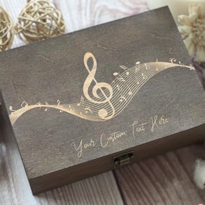Music, Art, Personalized Wooden Box, Gift For Friend, Personalized Gift, Store Concert Tickets, Custom Box, Keepsake Box, Memory Box