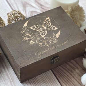 Butterfly And Flowers, Personalized Wooden Box, Gift For Friend, Women Box, Boxes Wholesale, Custom Box, Keepsake Box, Memory Box image 5