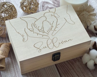 Celebrate Your Baby's Arrival with a Personalized Keepsake Box. Engrave Memories & Store Precious Mementos