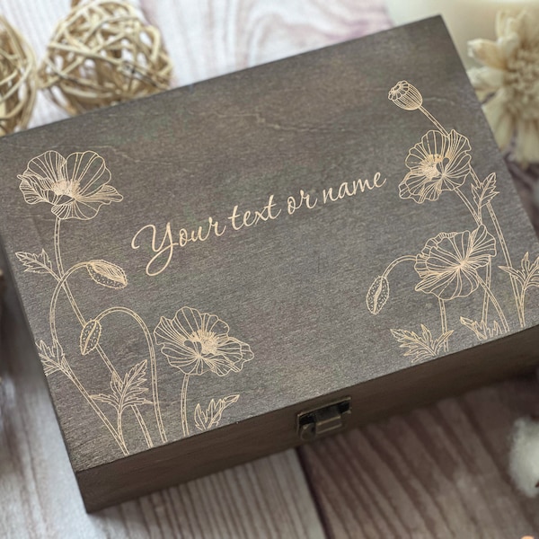 Poppy Flower Keepsake Box Etsy