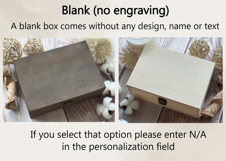 Preserve Precious Moments: Personalized Wooden Baby Memory Box. Engrave Name & Date for Lasting Memories Blank (no print)