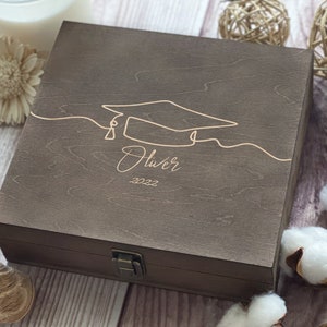 Graduation Cap, Custom Box, Gift For Student, Keepsake Box, Memory Box, Personalized Wooden Box, Gift For Graduate, Boxes Wholesale image 3