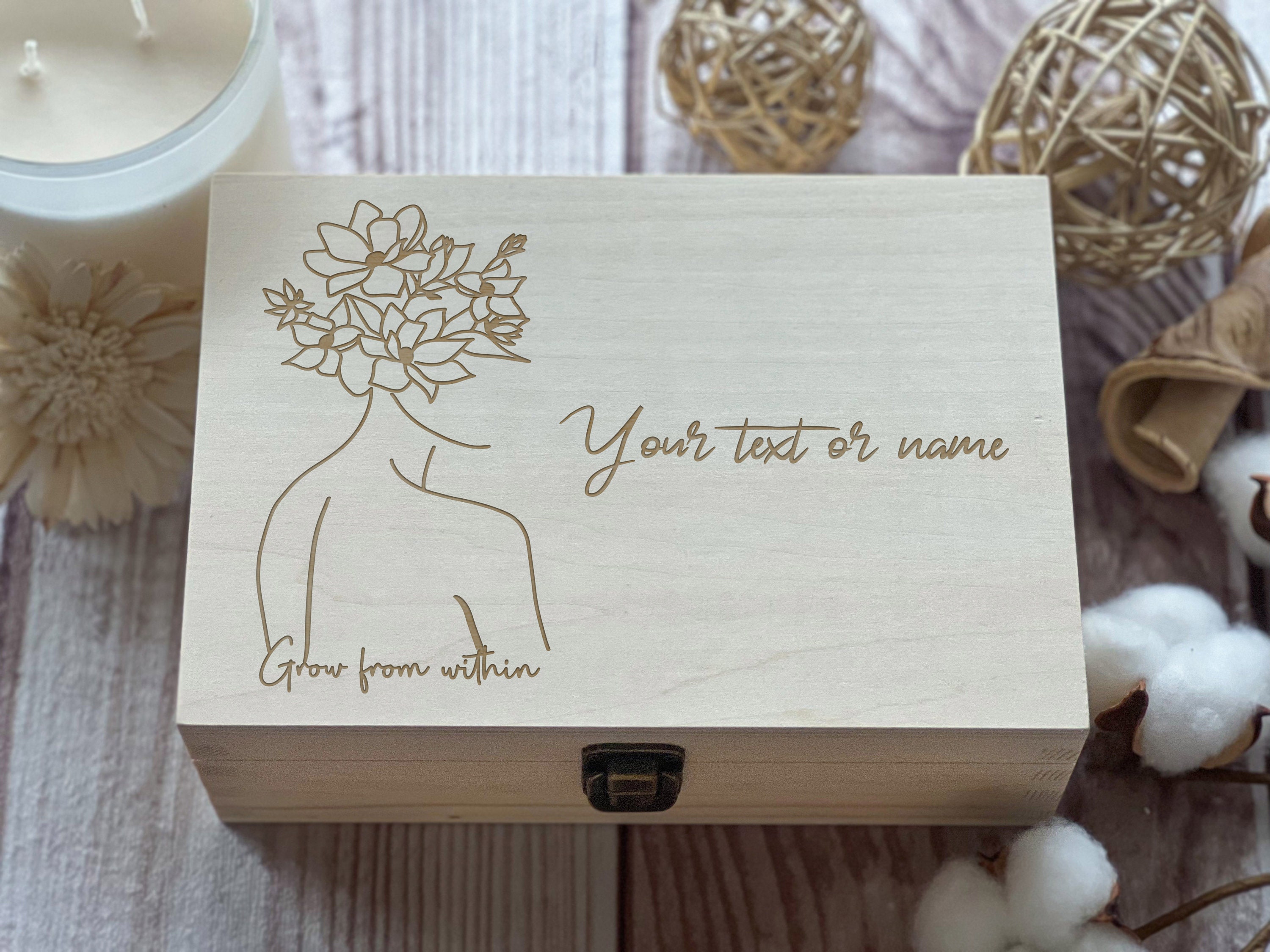 Personalized Wooden Keepsake Box: Engraved Memory Box - Etsy