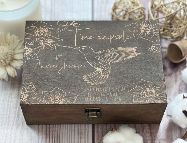 Preserve Precious Moments: Personalized Wooden Baby Memory Box. Engrave Name & Date for Lasting Memories image 5