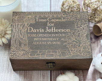 Engraved Memory Box: 1st Birthday Time Capsule, Baby's Keepsake Box, Wedding Anniversary Gift | To Open on Your 18th Birthday