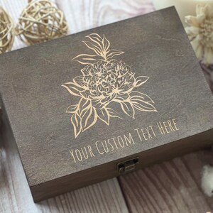 Flower, Personalized Wooden Box, Mothers Day Gift, Gift For Her, Custom Box, Personalized Gift, Keepsake Box, Memory Box, Boxes Wholesale