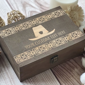 Cowboy Hat, Personalized Wooden Box, Groomsman Gift, Western, Best Friend Gift, Boxes Wholesale, Custom Box, Keepsake Box, Memory Box