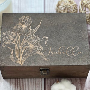 Personalized Wooden Box with Engraving Bridesmaid Gifts, Birthday Gifts for Her, Jewelry Organizer image 4