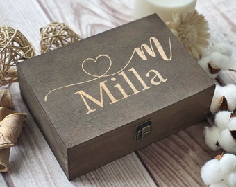Heart, Name Gift, Personalized Keepsake Boxes, Initial Box, Custom Box, Gift For Sister, Wooden Memory Box, Gift For Bestie, Boxes Wholesale