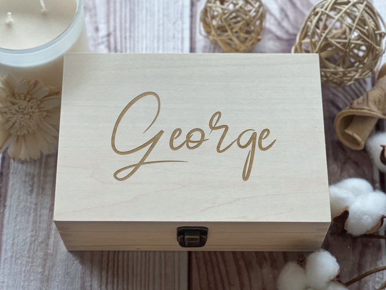 Personalized Wooden Keepsake Box: Engraved Memory Box, Custom Name - Etsy