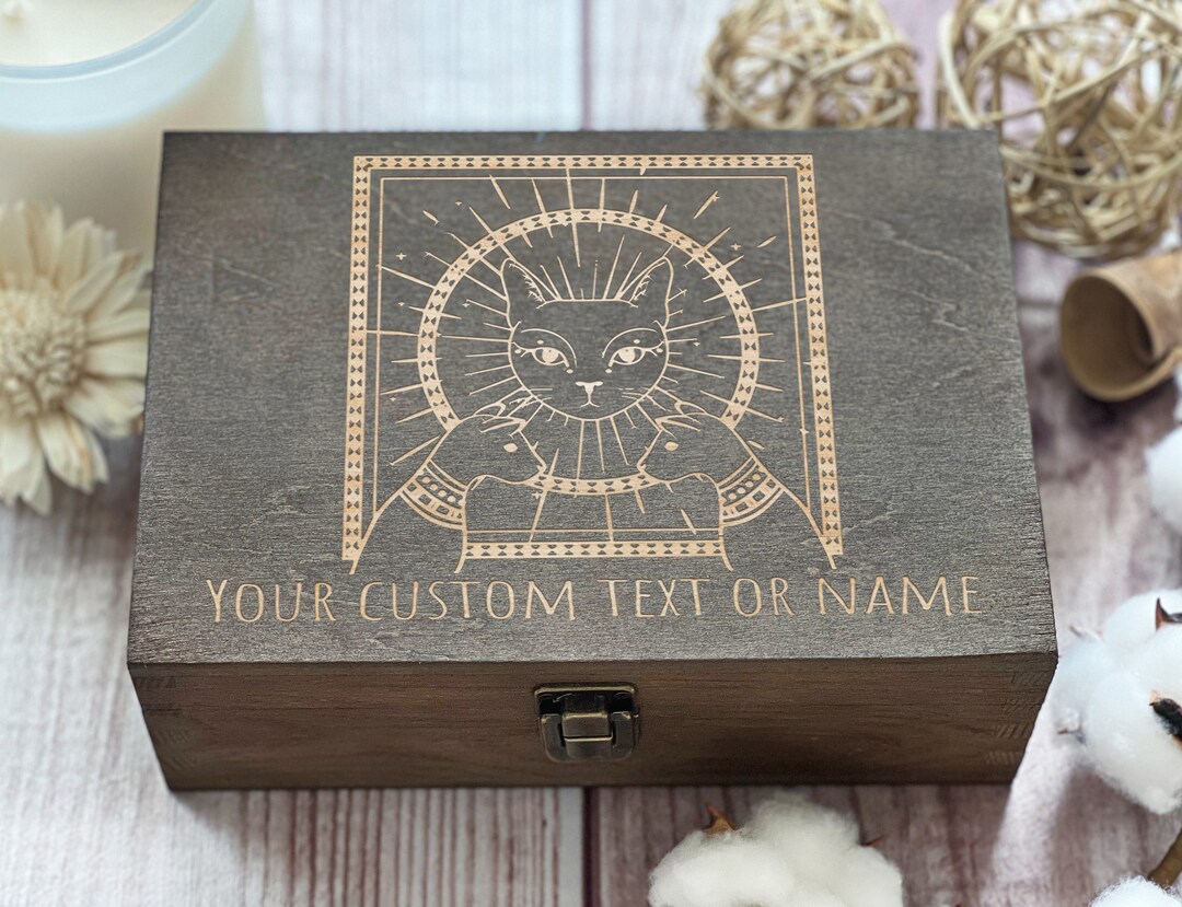 Personalized Cat Memory Box: Ancient Egypt Engraved Wooden Keepsake - Etsy