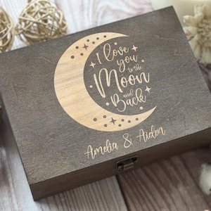 Personalized Wooden Keepsake Box, Anniversary Gift, Engraved Memory Box