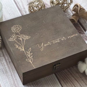 Сhamomile Flower, Daisy Love Box, Personalized Wooden Box, Box For Women, Memory Box, Gift For Her, Custom Box, Keepsake Boxes,