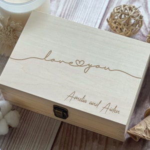 Love You, Personalized Wooden Box, Gift For Couples, Laser Engraved Custom Box, Keepsake Box, Memory Box, Personalized Gift, Boxes Wholesale image 4