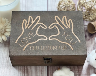 Love You, Personalized Wooden Box, Girlfriend Gift, Boyfriend Gift, Gift For Couples, Boxes Wholesale, Custom Box, Keepsake Box, Memory Box