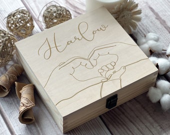 Capture the Magic of Newborn Days with a Customized Memory Box. Engraved Personalization & Beautiful Craftsmanship