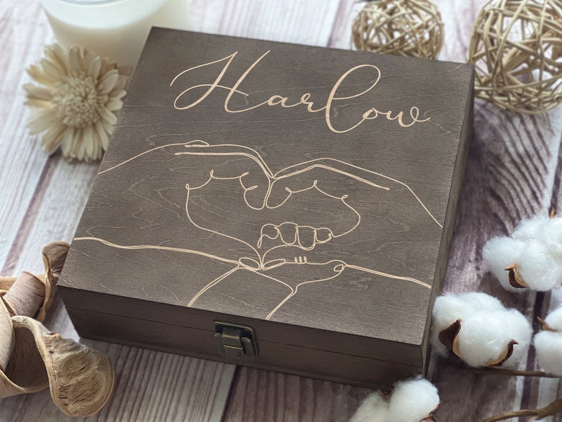 Capture the Magic of Newborn Days with a Customized Memory Box. Engraved Personalization & Beautiful Craftsmanship image 3