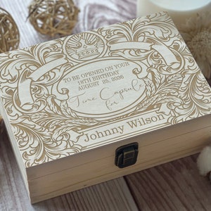 To Open on Your 18th Birthday: Engraved 1st Birthday Time Capsule, Baby's Keepsake Box, Wedding Anniversary Gift