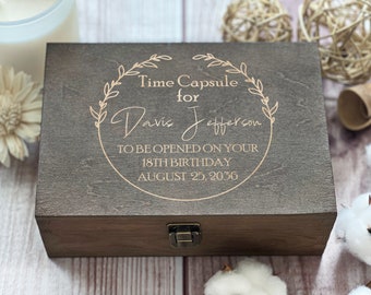 To Open on Your 18th Birthday: Engraved 1st Birthday Time Capsule, Baby's Keepsake Box, Wedding Anniversary Gift